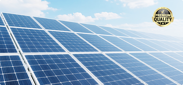 Modern house with solar panels and swimming pool